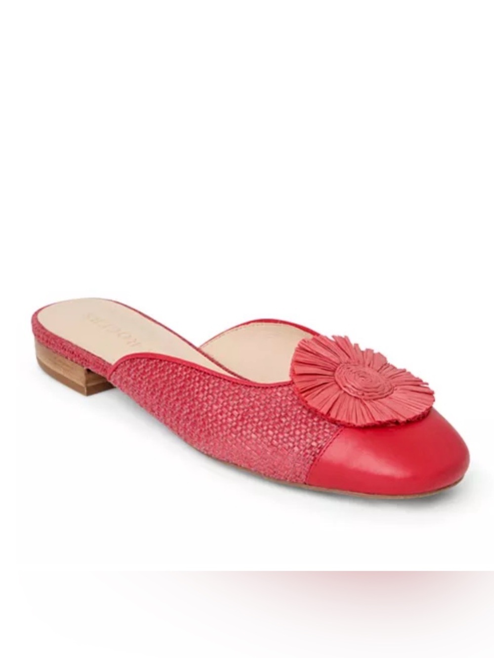 New Jack Rogers Tinsley Mules Women's Red Slip-On Floral Medallion Shoes